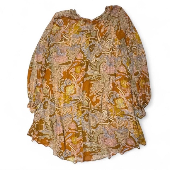 Haute Hippie Paisley Women’s Babydoll Dress in Earthy Tones - Picture 5 of 8